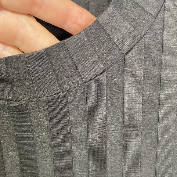 Eileen Fisher Ribbed Short Sleeve Crew Neck Dress - Picture 6 of 6